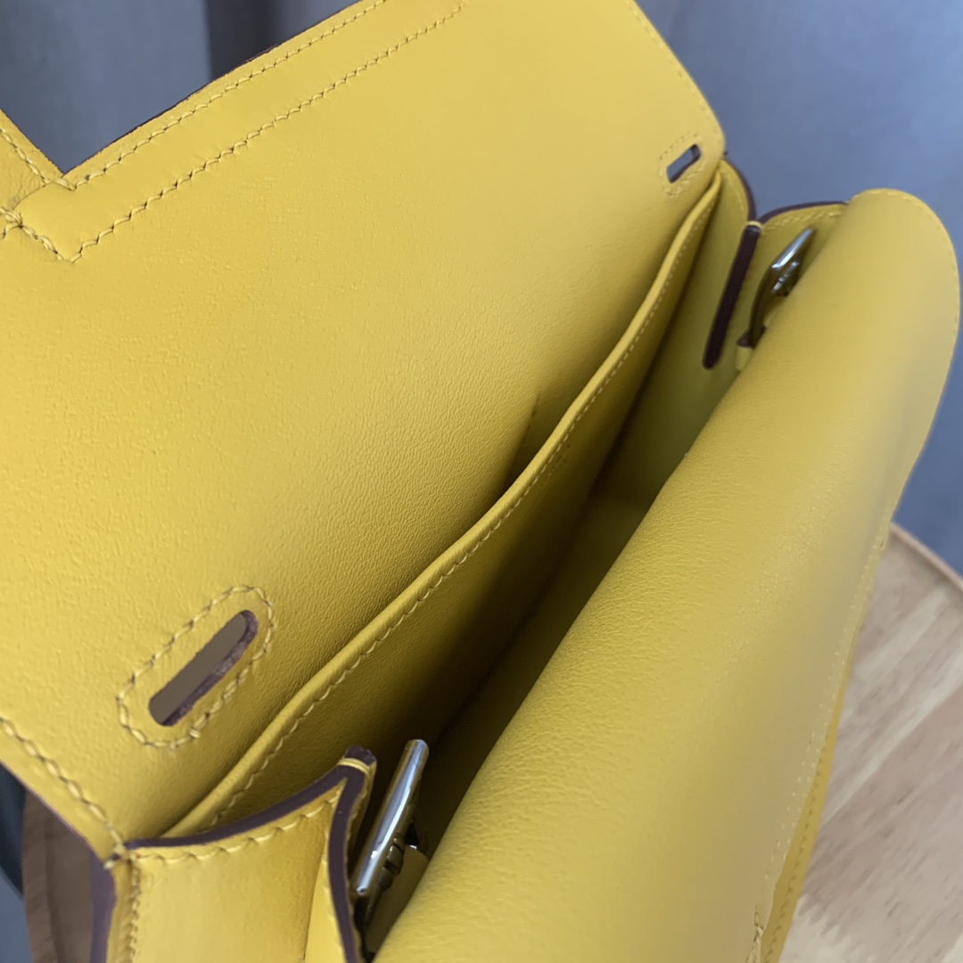 에르메스 미니 할잔백22 앰버 옐로우 은장 스위프트